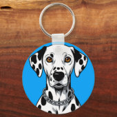 Dalmatisch hondenportret met levendige achtergrond sleutelhanger (Achterkant)