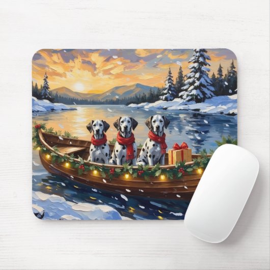 Dalmatisch Kerstbootfeest Muismat (Met muis)