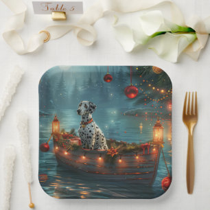 Dalmatisch Kerstfeest Reis Papieren Bordje