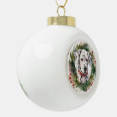 Dalmatisch Kerstkrans Feestelijke Pup Keramische Bal Ornament (Links)