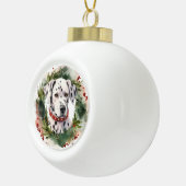 Dalmatisch Kerstkrans Feestelijke Pup Keramische Bal Ornament (Rechts)