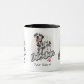 Dalmatisch met Paw  Hondenliefhebbers ontwerp Mok (Midden)