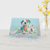 Dalmatisch Puppy Kaart (Gele Bloem)