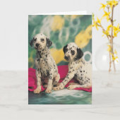 Dalmatisch "puppy" kaart (Gele Bloem)