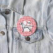 Dalmatisch; rood en wit Gingham Ronde Button 7,6 Cm (In situ)