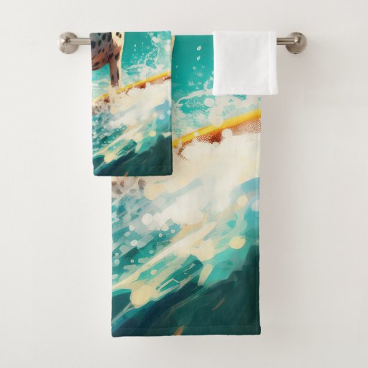 Dalmatisch strand surfen schilderij bad handdoek (Insitu)