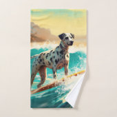 Dalmatisch strand surfen schilderij bad handdoek (Handdoek)