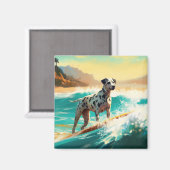 Dalmatisch Strand Surfschilderkunst Magneet (Voorkant / Achterkant)