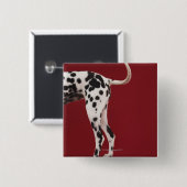 Dalmatische achterkant vierkante button 5,1 cm (Voorkant /achterkant)