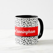 Dalmatische Afdruk met Rood en Naam Mok (Voorkant rechts)