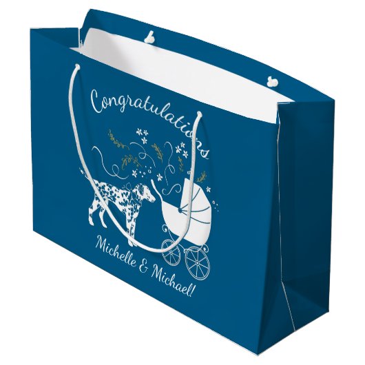 Dalmatische Baby shower puppy Groot Cadeauzakje (Achterkant Gekanteld)