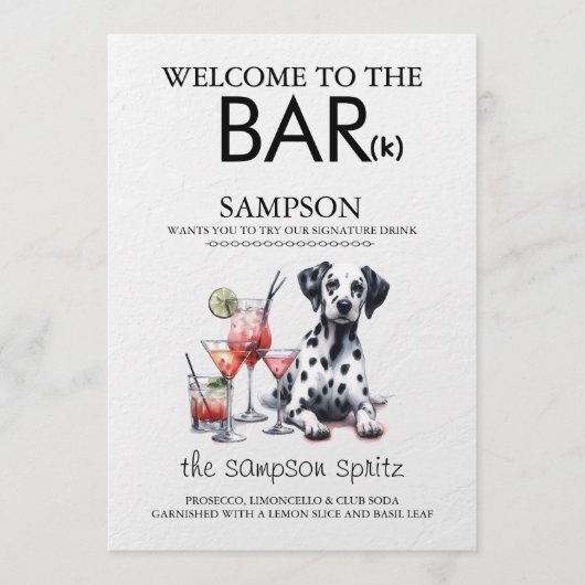 Dalmatische Bar Menu (Voorkant)