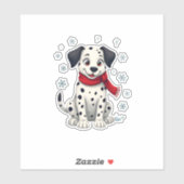 Dalmatische besneeuwde pret sticker (Vel)