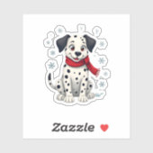 Dalmatische besneeuwde pret sticker (Vel)