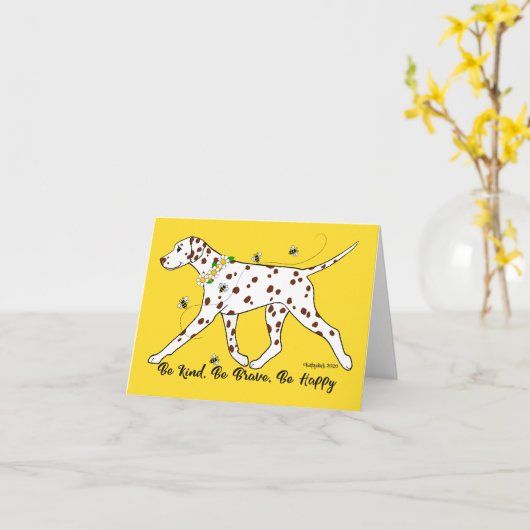 Dalmatische bij Kind Kaart (Gele Bloem)