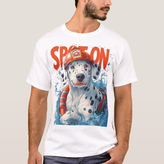 Dalmatische brandweerman - Spot On Design T-shirt (Voorkant)