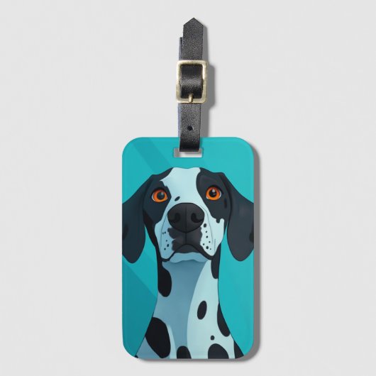 Dalmatische Cartoon stijl Bagagelabel (Voorkant (verticaal))