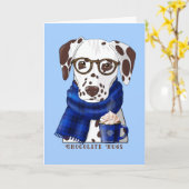 Dalmatische chocolade knuffels kaart (Gele Bloem)