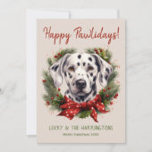 Dalmatische Dalmatische Hond Kerstmis Gelukkige Va Feestdagenkaart (Voorkant)