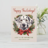 Dalmatische Dalmatische Hond Kerstmis Gelukkige Va Feestdagenkaart (Staand voorkant)
