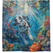 Dalmatische duiken onder water douchegordijn (Voorkant)