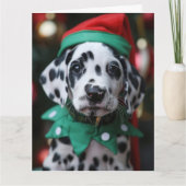 Dalmatische Elf Puppy Kerst Kaart (Voorkant)