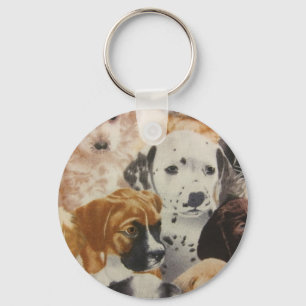Dalmatische en Boxer Pups Sleutelhanger