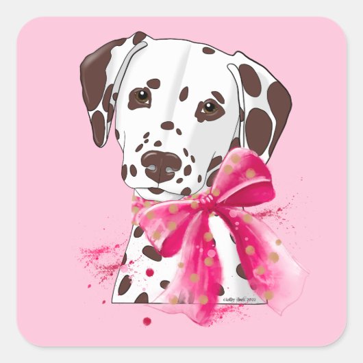 Dalmatische en gevlekte boog vierkante sticker (Voorkant)