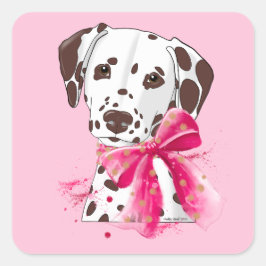 Dalmatische en gevlekte boog vierkante sticker