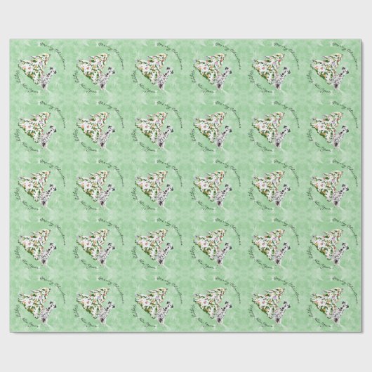 Dalmatische en kerstboom cadeaupapier (Vlak)