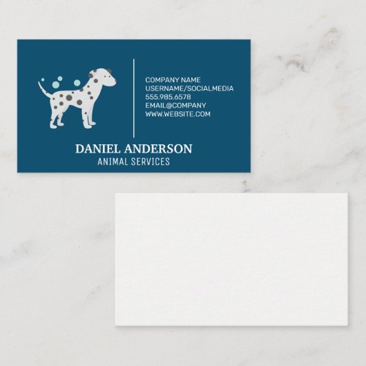 Dalmatische en zeepbellen visitekaartje (Voorkant / Achterkant)