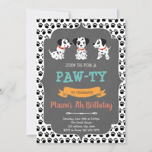 Dalmatische feest uitnodiging (Voorkant)