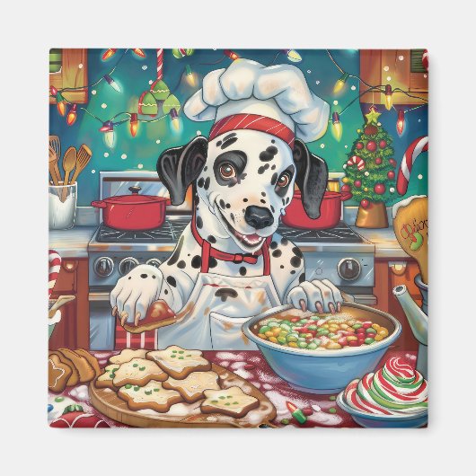 Dalmatische feestdag bakken: Festive Kerstmis Magneet (Voorkant)