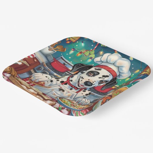 Dalmatische feestdagen bakken: feestelijke kerst papieren bordje (Gebogen)