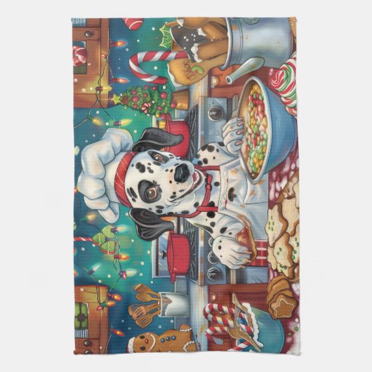 Dalmatische feestdagen bakken: feestelijke kerst theedoek (Verticaal)