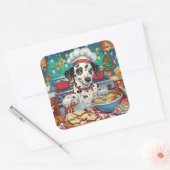 Dalmatische feestdagen bakken: feestelijke kerst vierkante sticker (Envelop)