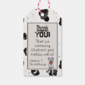 Dalmatische Furever Young 1st Birthday Pawty Cadeaulabel (Achterkant)