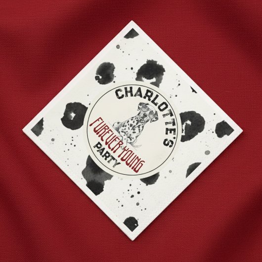 Dalmatische Furever Young 1st Birthday Pawty Servet