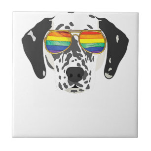 Dalmatische Gay Pride Shirt Lesbische LGBT Rainbow Tegeltje
