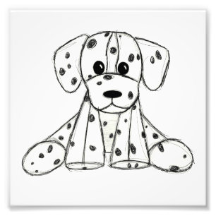 Dalmatische gevulde hond tekening overzicht eenvou foto afdruk