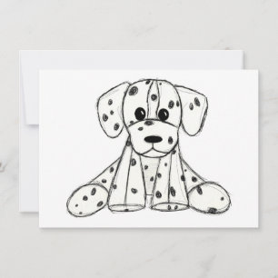 Dalmatische gevulde hond tekening overzicht eenvou kaart
