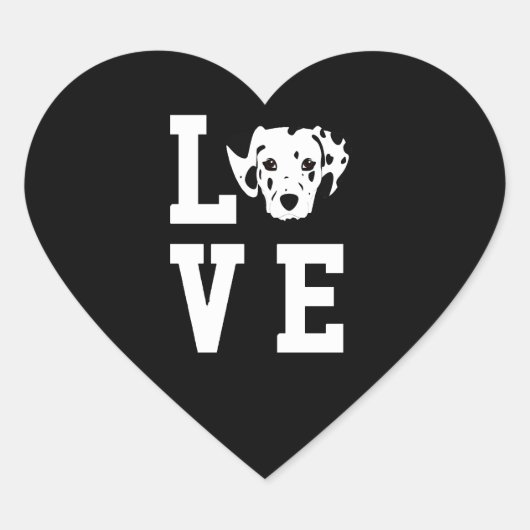 Dalmatische Gift | Dalmatische minnaar Gift Hart Sticker (Voorkant)