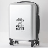 Dalmatische Glitter Grappige Hond Haar Citaat Ontw Sticker (Koffer)