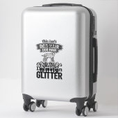 Dalmatische Glitter Grappige Hond Haar Citaat Ontw Sticker (Koffer)