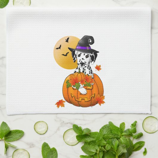 Dalmatische griezelige Halloween Theedoek (Gevouwen)