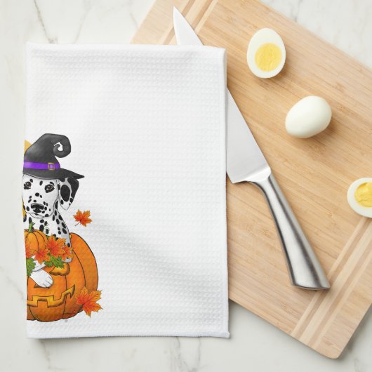 Dalmatische griezelige Halloween Theedoek (Quarter Fold)