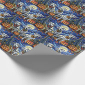 Dalmatische Halloween Griezelen Cadeaupapier (Hoek)