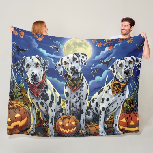 Dalmatische Halloween Griezelig Fleece Deken (In situ)