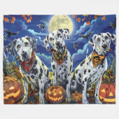 Dalmatische Halloween Griezelig Fleece Deken (Voorkant (Horizontaal))