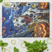 Dalmatische Halloween Griezelig Theedoek (Gevouwen)